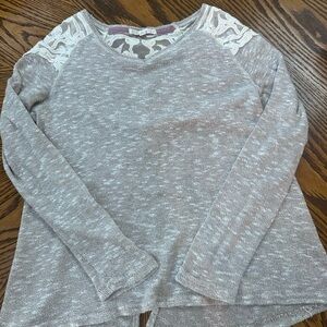 Tan  Sweater with Lace Detail